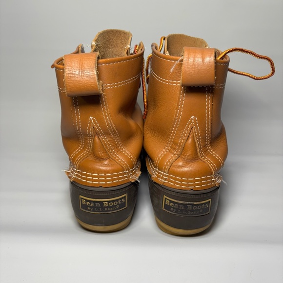 LL Bean Boots Womens 9M Duck Bean Lace Up Classic Rain Work Leather Brown - Picture 4 of 9